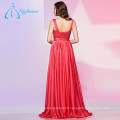 Sheath Criss-Cross Backless Satin Cheap Sexy Red Evening Dress